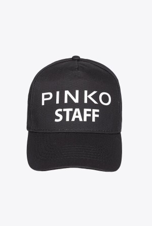 BLACK/WHITE Pinko Staff baseball cap | XMYGW39375