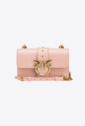 PINK/DUSTY PINK-ANTIQUE GOLD Pinko Mini Love Bag One Simply | MYQAV45609